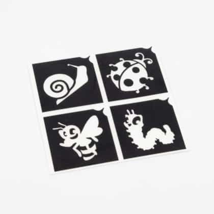 Glitzertattoo Schablone 4 Mini Krabbeltiere Glitzertattoo Shop