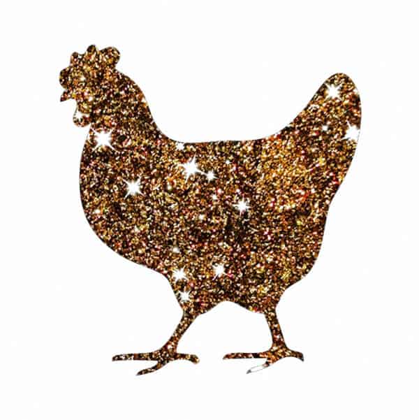 Schablone für Glitzertattos Hühnchen