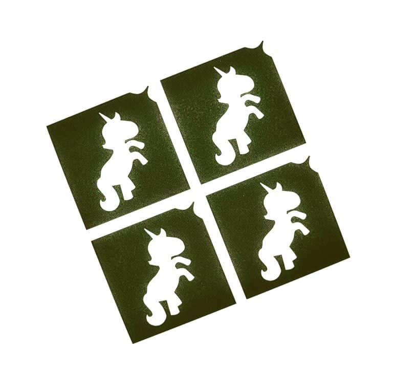 4 Mini Einhörnchen Schablonen für Kinder im Kindergarten ab 3 Jahre