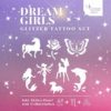 Glitzertattoo Set für Mädchen. Ein Traumset Set mit 16 Schablonen , 3 Glitzerfarben und 1 professioneller Hautkleber und eine Anleitung. Hübsch in eine Kosmetiktasche zur sicheren Aufbewahrung.