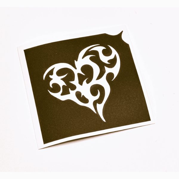 Glitzertattoo Shop Schablone Tribal Herz für Glitzertattoos