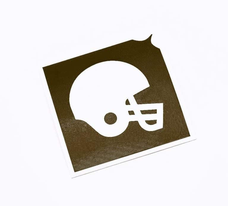 Schablone für Glitzertattos, Football-helm, 3- lagig, entgittert, selbstklebent und zugeschnitten. Für toole Glitzereffekte beim Footballspiel.
