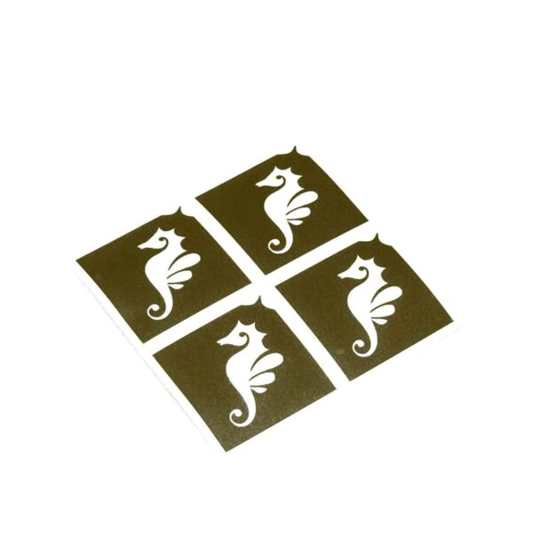 Glitzertattoo Shop 4Mini Seepferdchen 3 lagig, entgittert und zugeschnitten