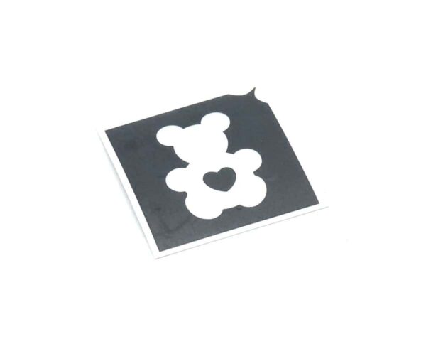 Glitzertatto Shop Herz Baerchen fuer Glitzertattoos Schablone 3lagig, entgittert und zugeschnitten