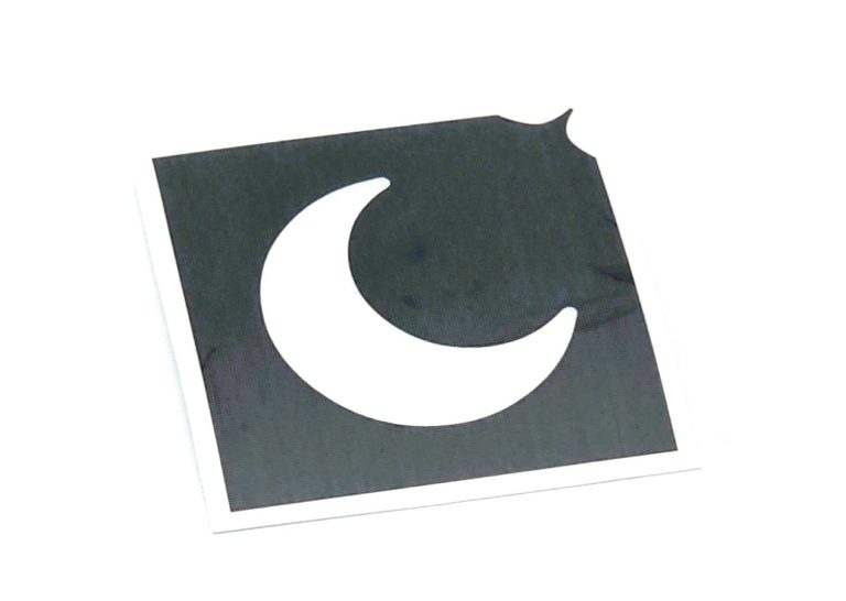 Glitzertattoo Shop Mond Schablone fuer Glitzertattos, 3lagig, entgittert und zugeschnitten