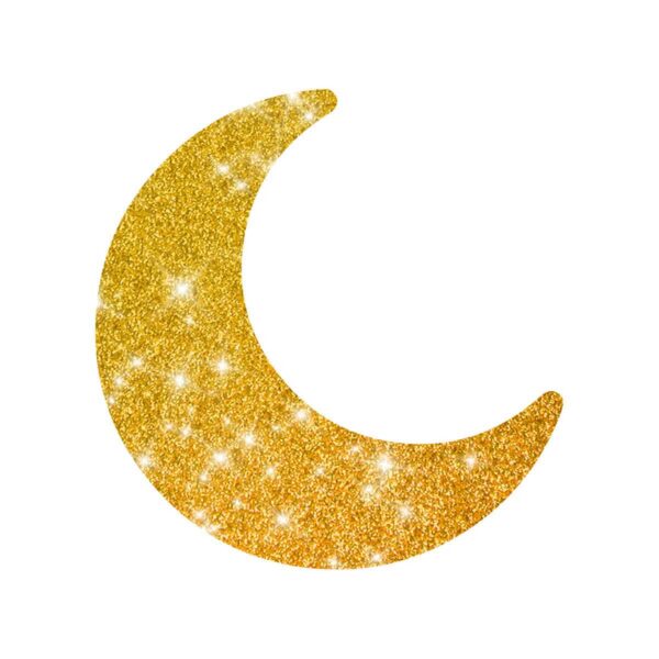 Wunderschöne Mond Schablone für Glitzertattoos, 3lagig, entgittert und zugeschnitten