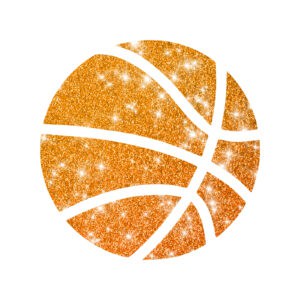 Glitzertattoooschablone 3lagig Basketball entgittert und zugeschnitten