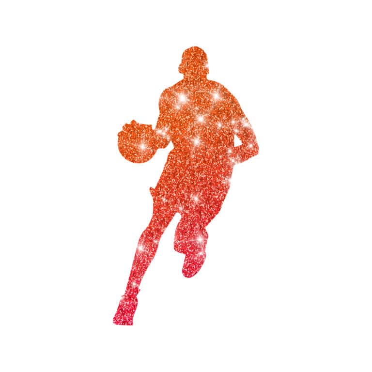 Basketballer Schablone für Glitzertattoos 3lagig,entgittert und zugeschnitten