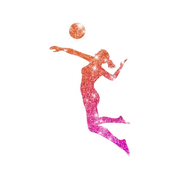 Volleyballerin Schablone für Glitzertattoos 3lagig und entgittert
