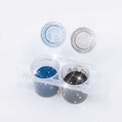 2 x 10gr. Bio Kosmetik Glitzer Ocean Blue und Black 008