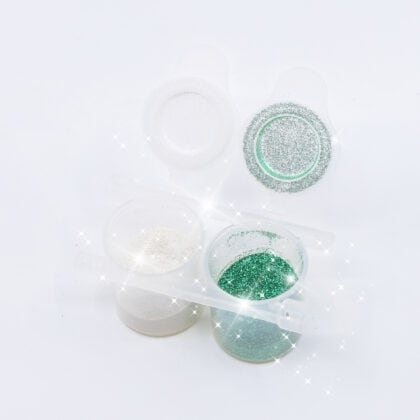 2x 10gr. Bio Kosmetik Glitzer White und Spring Green 008