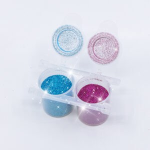 2x 15gr. Bio Kosmetik Glitzer Duo Sky Blue und Dark Rose 008