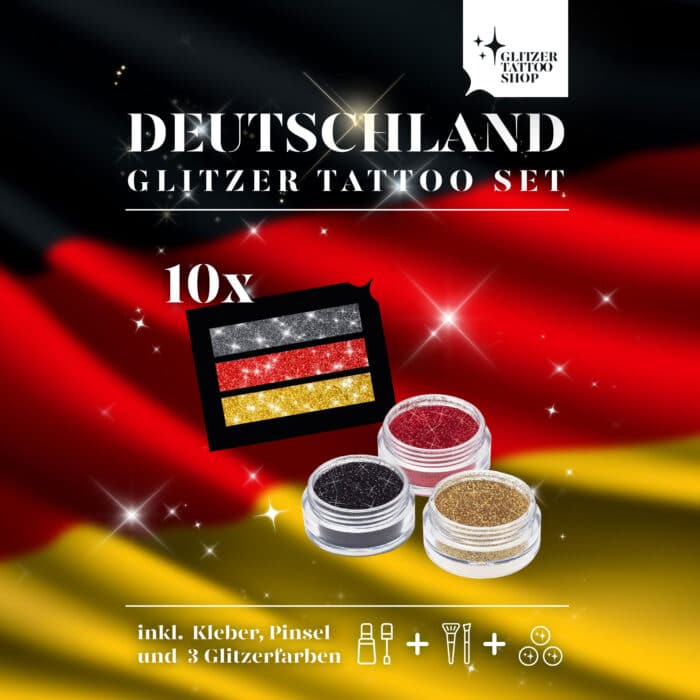 Deutschland-Set Glitzertattoos