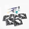 Glitzertattoo Dinosaurier mit Bioglitzer Schablonen Hautkleber Pinselset und Anleitung