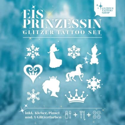 Eisprinzessin-Glitzertattoo-Set