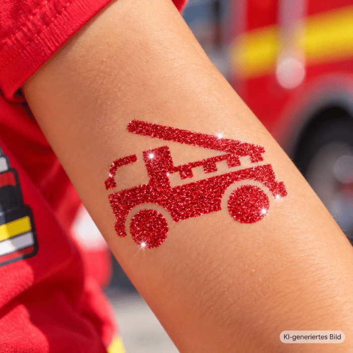 Glitzertattoo Feuerwehr
