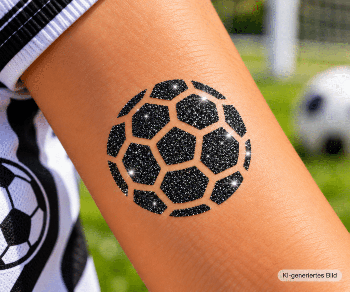 Fußball Glitzertattoo