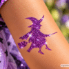 Halloween Hexe Halloween Hexe Glitzertattoo