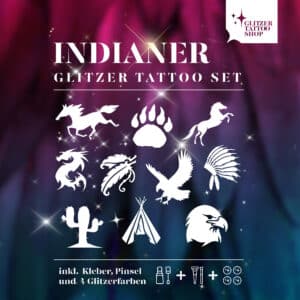 Indianer-Glitzertattoo-Set