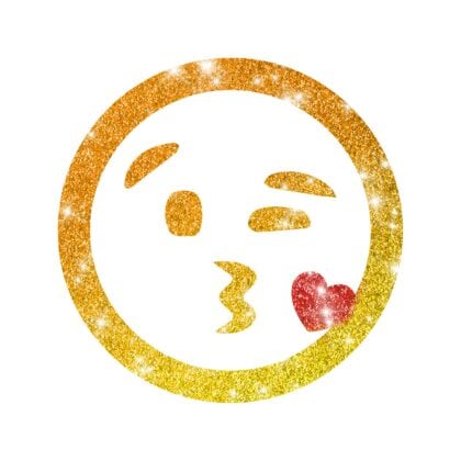 Kuss Schablone für Glitzertattoos Smilie 3 lagig entgittert und zugeschnitten