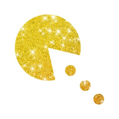 Glitzertattoo Schablone Pacman 2 für Glitzertattoos 3lagig entgittert und zugeschnitten