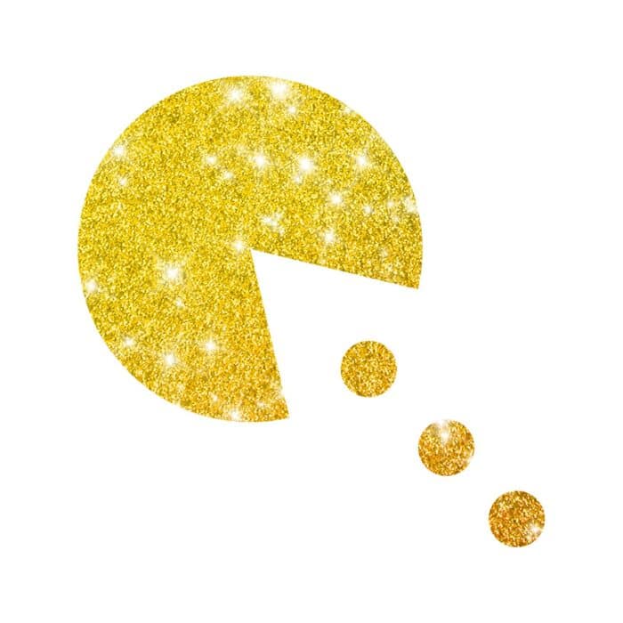 Pacman 2 Glitzertattoo Schablone Pacman 2 für Glitzertattoos 3lagig entgittert und zugeschnitten
