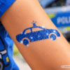 Glitzertattoo Polizeiauto