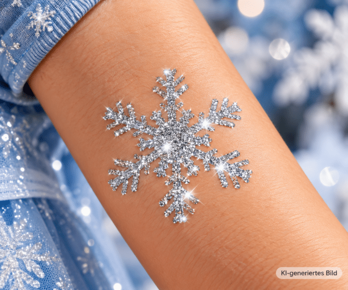 Schneeflocke Glitzertattoo