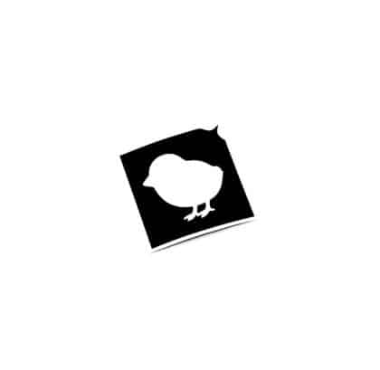 Küken Schablone für Glitzer Tattoos 3lagig, entgittert und zugeschnitten für Kinderfeste. Zusätzlich benötigt man Profi Hautkleber und Bioglitzer