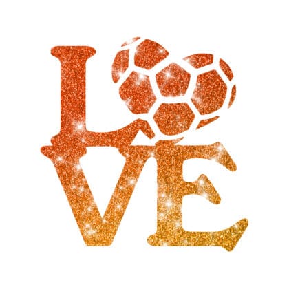 Glitzertattoo Shop Love-Fußball Schablne für Glitzertattoos, 6,0 x6,0cm 3lagig, entgittert und zugeschnitten