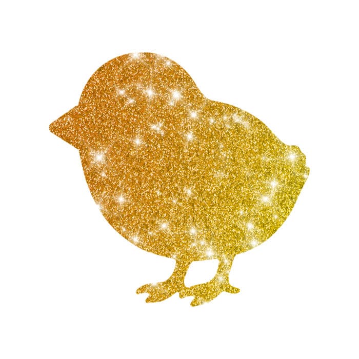 Kita Küken Schablone für Kita Kids für Glitzertattoos. Perfekt für kleine Kinderärmchen. 3lagig, entgittert und zugeschnitten. Zusätzlich benötgt man Profi Hautkleber und Bioglitzer.