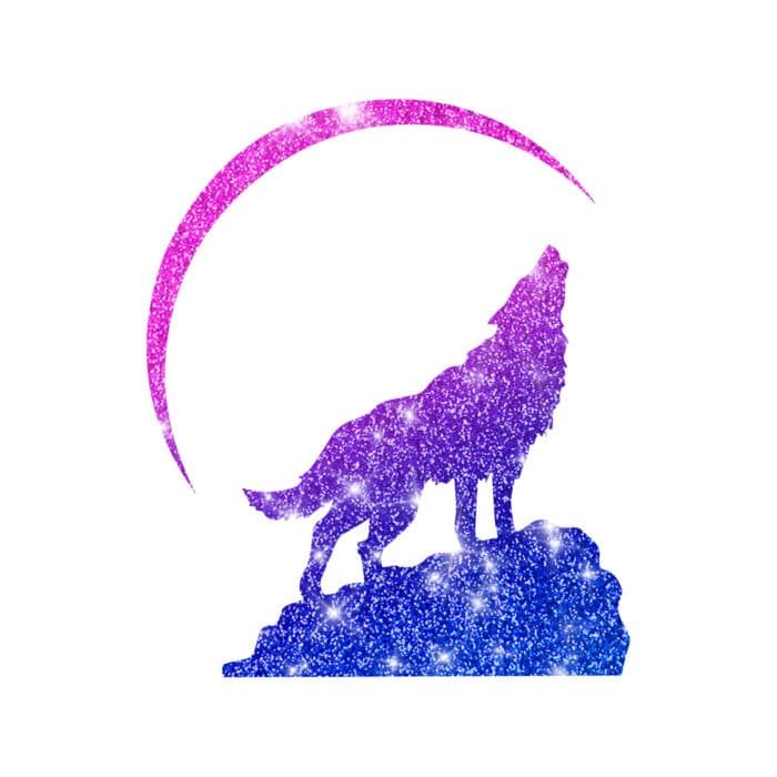wolf-mond Wolfmond Schablone für Glitzertattoos, 3lagig, entgittert und zugeschnitten 6,0 x 6,0cm