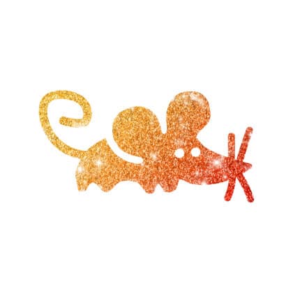 Spitzmaus Schablone für Glitzertattoos für Kinderevents. 3lagig, entgittert und zugeschnitten in der Größe von 6,0 x 6,0cm. Zusätzlich benötigt man Profi Hautkleber und Bioglitzer.