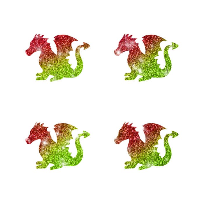4 Mini Drache sitzend