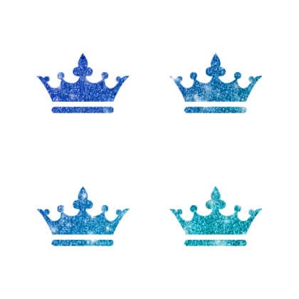 4 Mini Kronen Prinzessin für Glitzertattoos