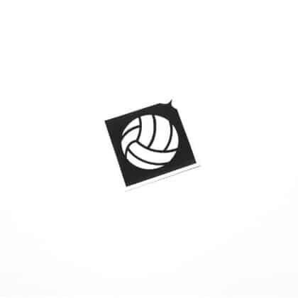 Kita Volleyball Schablone Layout für Glitzertattoos für kleine Bambinis. 3-lagig, entgittert und zu geschnitten in der Größe 4,5 x4,5cm. Ideal für kleine Kinderärmchen ab 3 Jahre. Zusätzlich benötigt man Profi Hautkleber und Bio Glitzer.