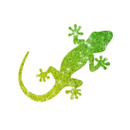kleiner Gecko Schablone für Glitzertattoos