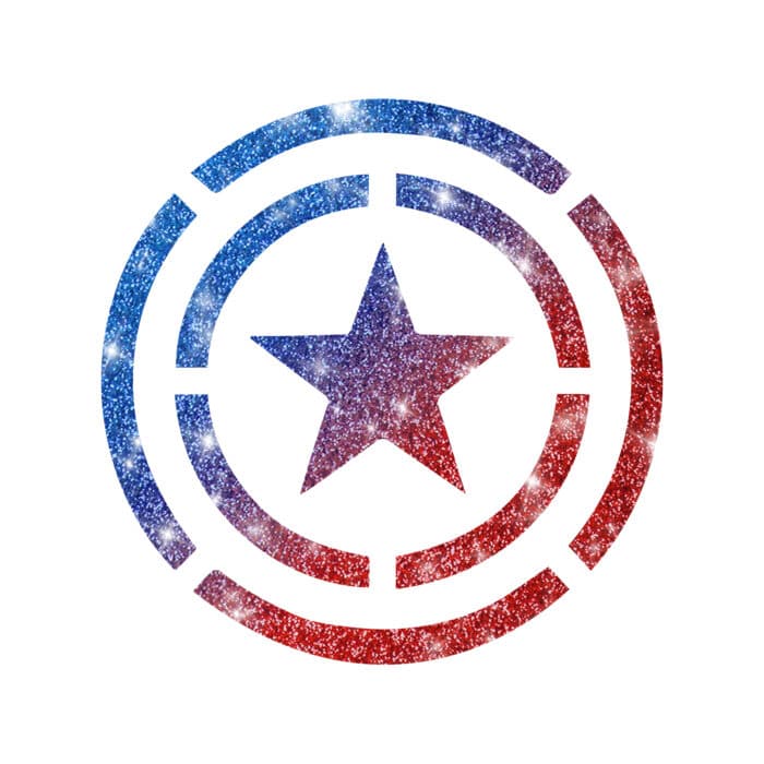 Sternschild Sternschild Schablone für Glitzertattoos