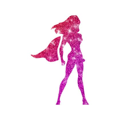 Superheldin Schablone für Glitzertattos,