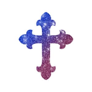 Kreuzsymbol Schablone für Glitzer Tattoos