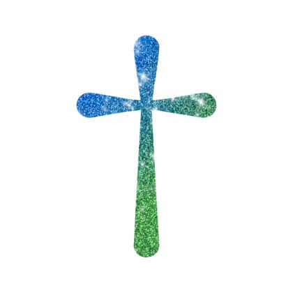 Stempel-Kreuz Symbol Schablone für Glitzertattoos