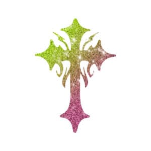 Tiagodoll-Kreuz-2 Schablone für Glitzertattoos