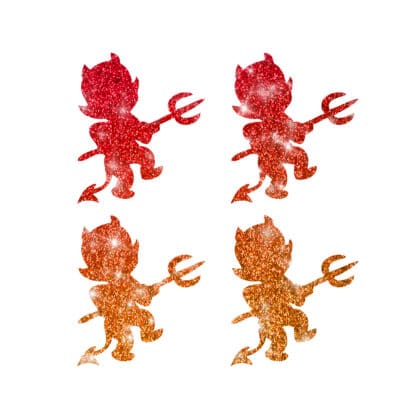 4er-teufelchen Glitzertattoo Schablonen