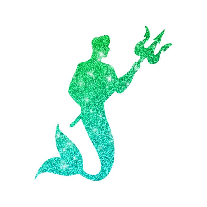 Aqua Mann Glitzertattoo Schablone