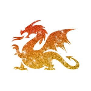 Drache Glitzertattoo Schablone
