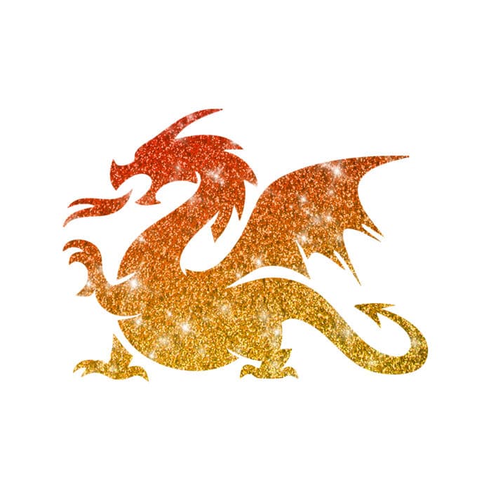 Drache Glitzertattoo Schablone