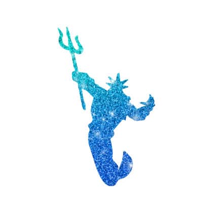 Neptun Schablone für Glitzertattoos