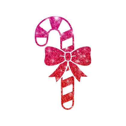 Zuckerstange-mit-Schleife Glitzertattoo