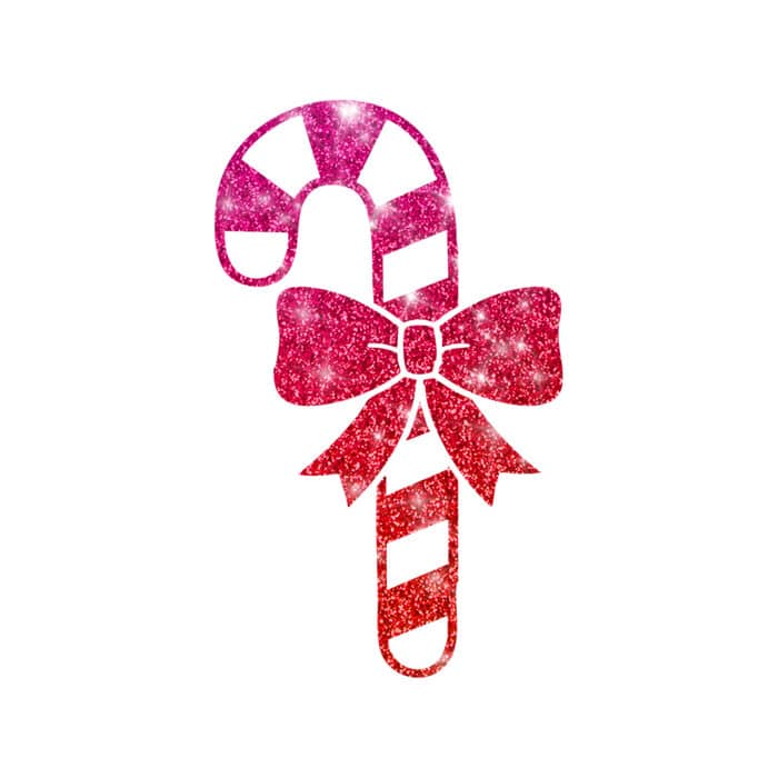 Zuckerstange mit Schleife Zuckerstange-mit-Schleife Glitzertattoo