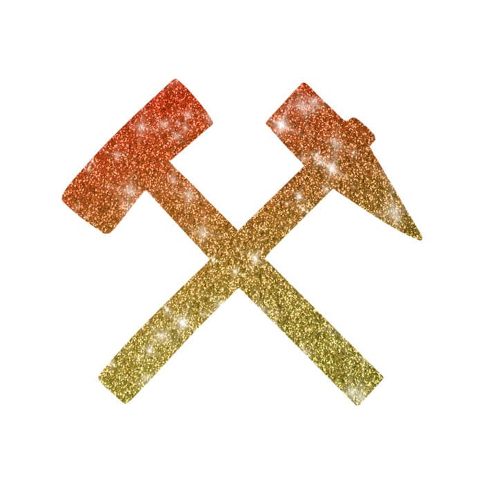 Hammer Bergmann Schablone für Glitzertattoos